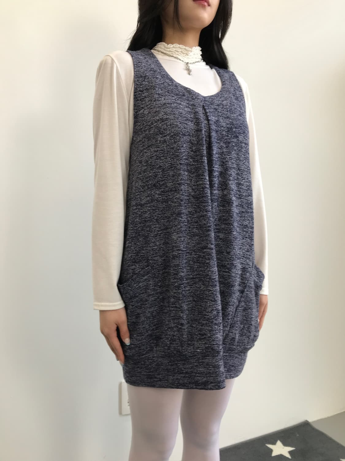 Jpn Purple Melange Knit Onepiece 상품이미지3