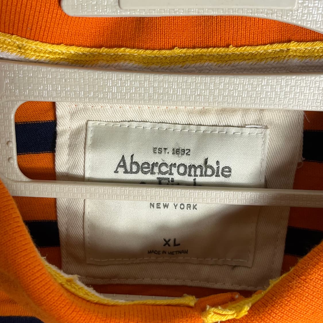 [Abercrombie] 아베크롬비 오렌지 스트라이프 PK 반팔티셔츠 상품이미지3
