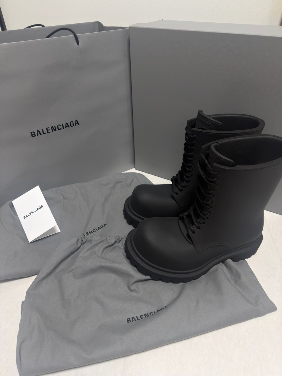 [새상품, 42] 발렌시아가 스테로이드 XL 아미 풀 에바 부츠 블랙 상품이미지1