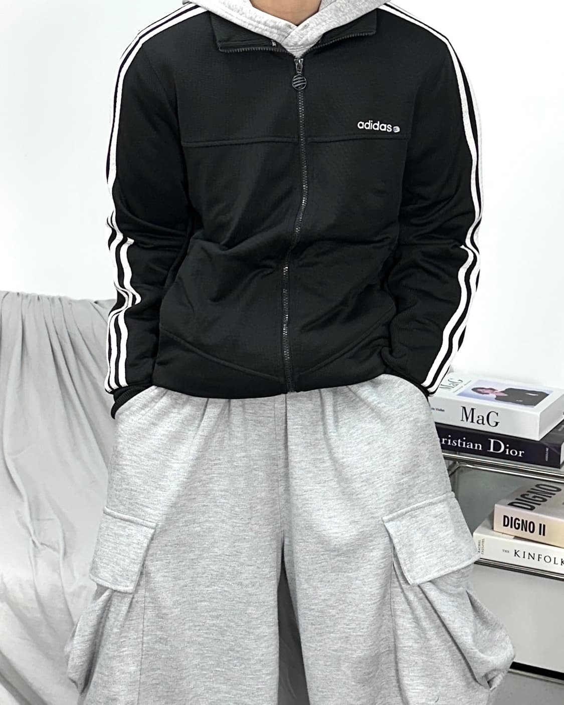 아디다스 블랙 트랙탑 져지 L 상품이미지1