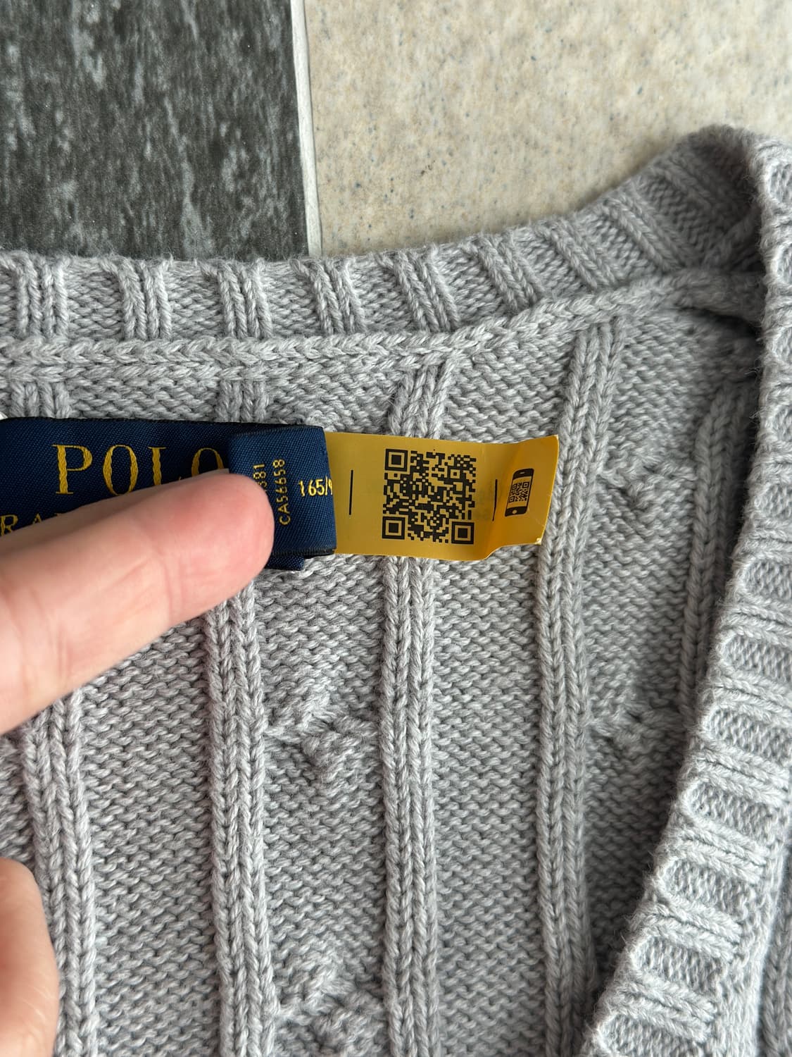 폴로 랄프로렌 그레이 V넥 케이블 니트  상품이미지9