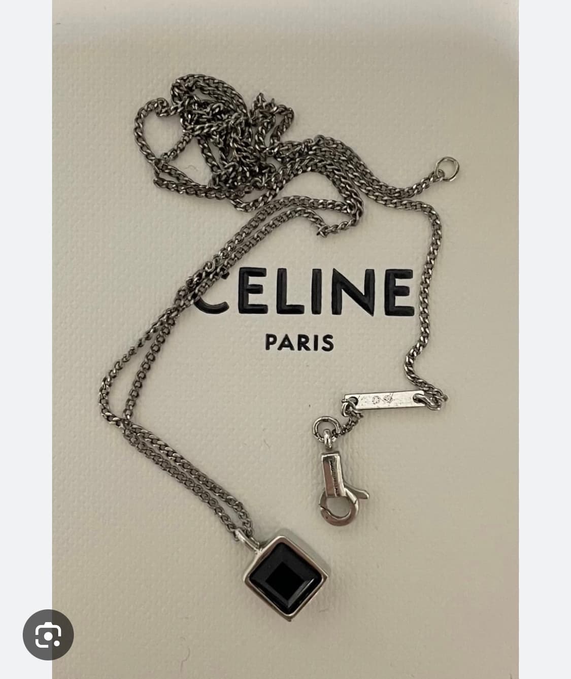 (구합니다)셀린느 로듐 스털링 AIGUISE  오닉스 실버 목걸이 상품이미지1