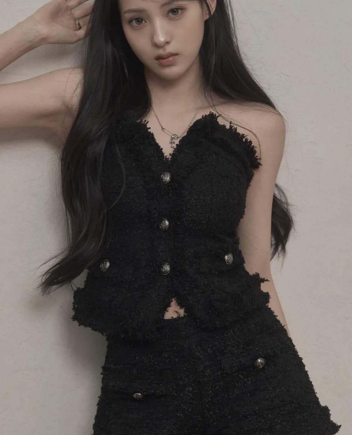 카키포인트 앤틱 트위드 탑 블랙 Antique Tweed Top 상품이미지1