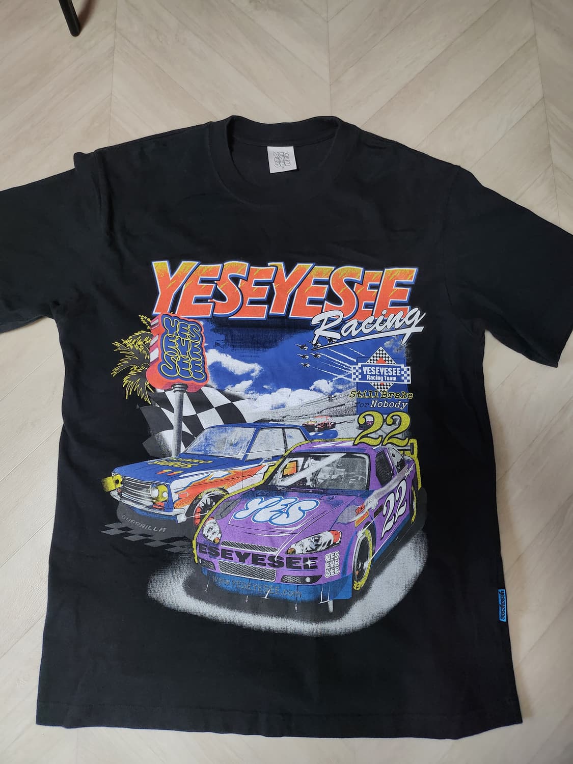 예스아이씨 레이싱 반팔티 블랙 M 상품이미지1