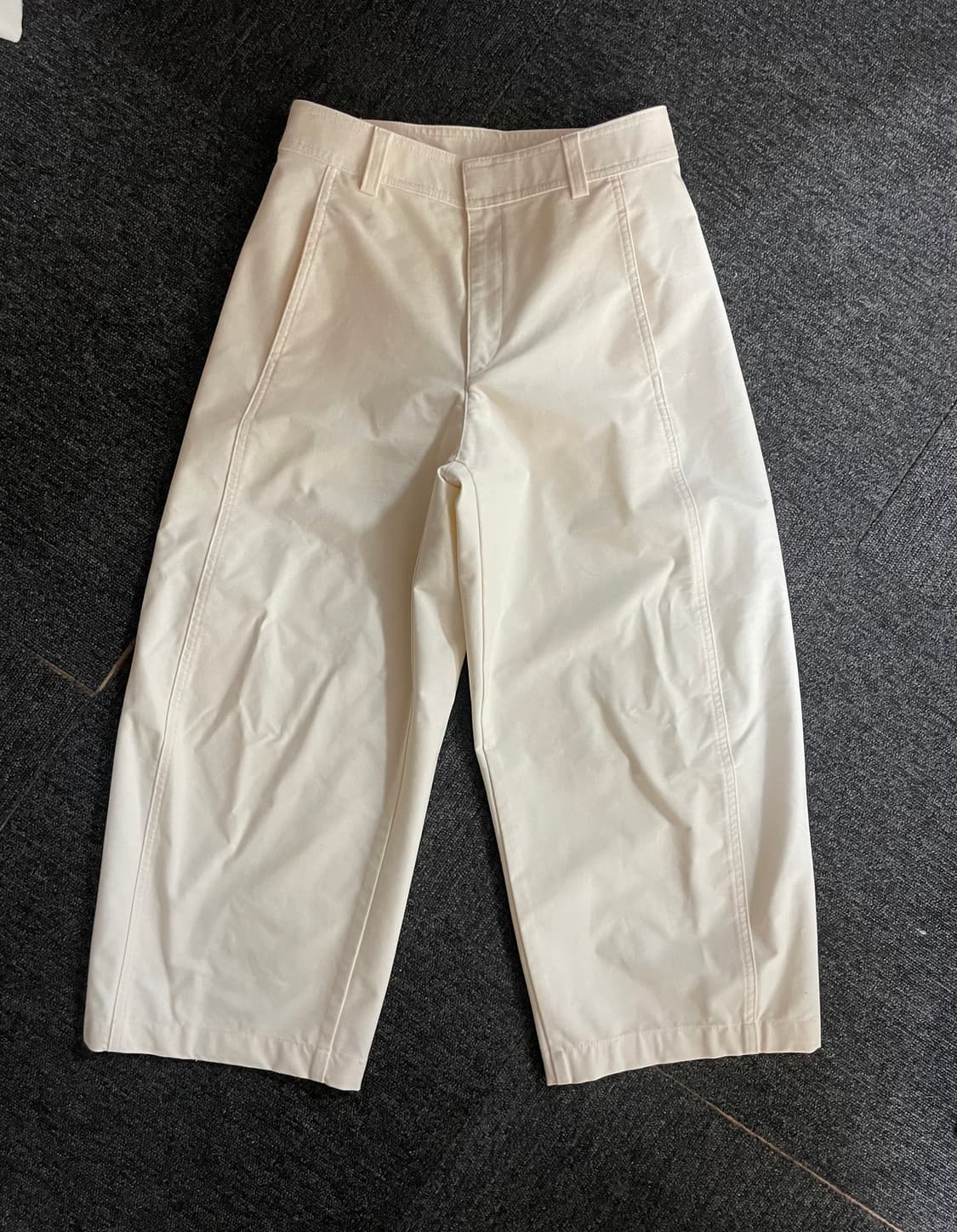 유니클로 저지 배럴 레그 팬츠 오프화이트 상품이미지3