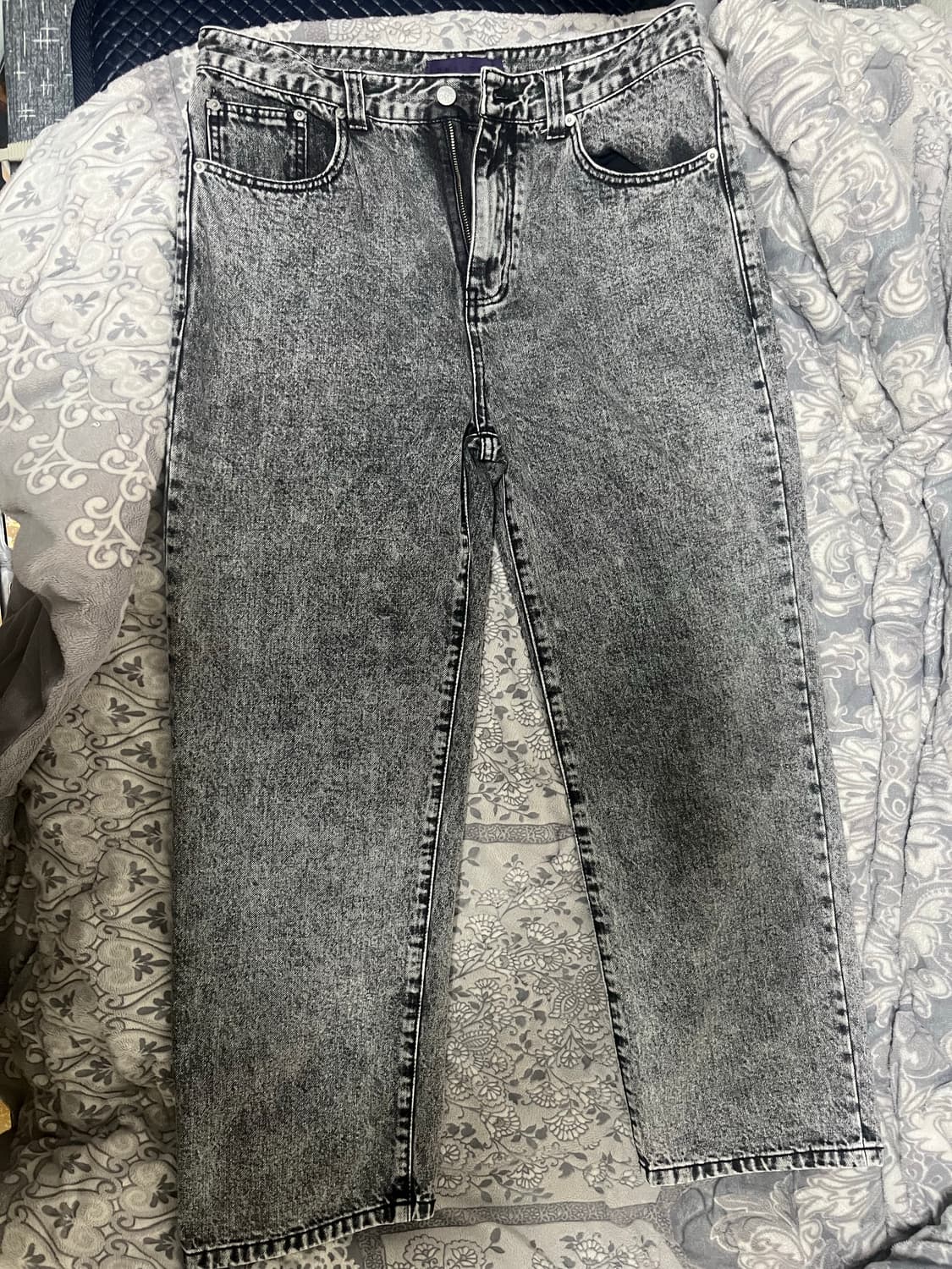 비슬로우  퍼플라벨 스톤워싱  와이드 데님팬츠 32 상품이미지1