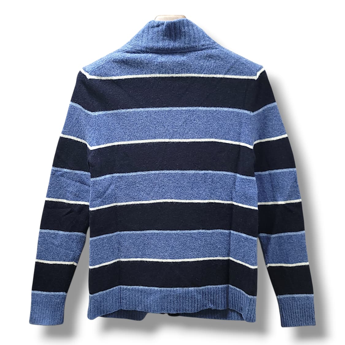 [95] 헤지스 블랙&블루 스트라이프 울 집업 가디건 상품이미지2