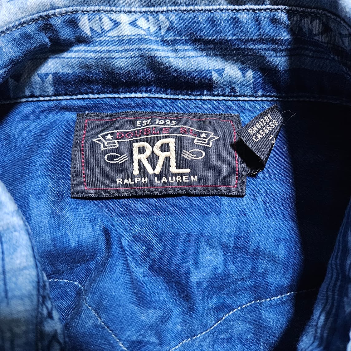 S사이즈 95 RRL 더블알엘 네이티브 인디고 웨스턴 셔츠 상품이미지3