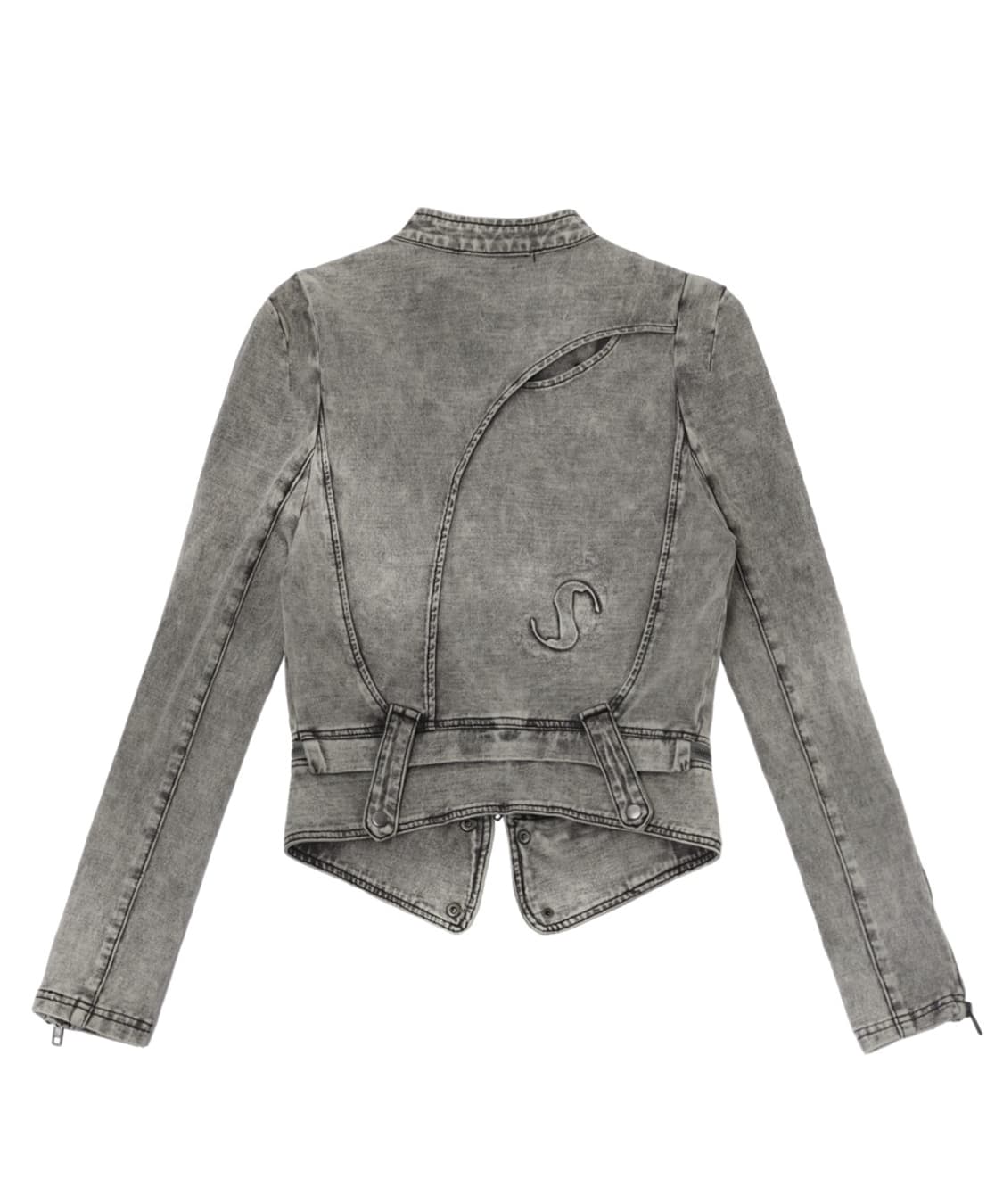 오호스 Span Denim Rider Jacket / Grey 상품이미지3
