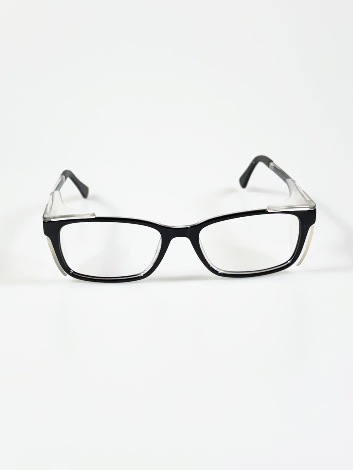 90s 유로피안 블랙 뿔테 스퀘어 쉴드 빈티지 안경 상품이미지2