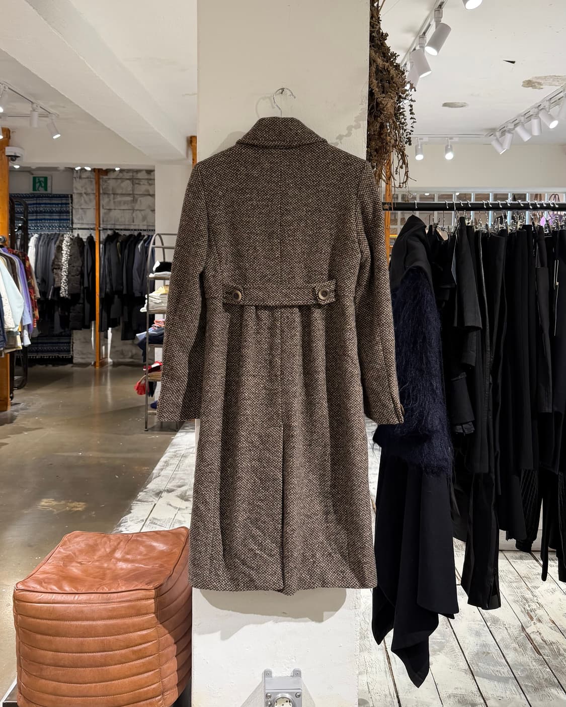 막스마라 위켄드 브라운 트위드 골드버튼 코트 상품이미지7