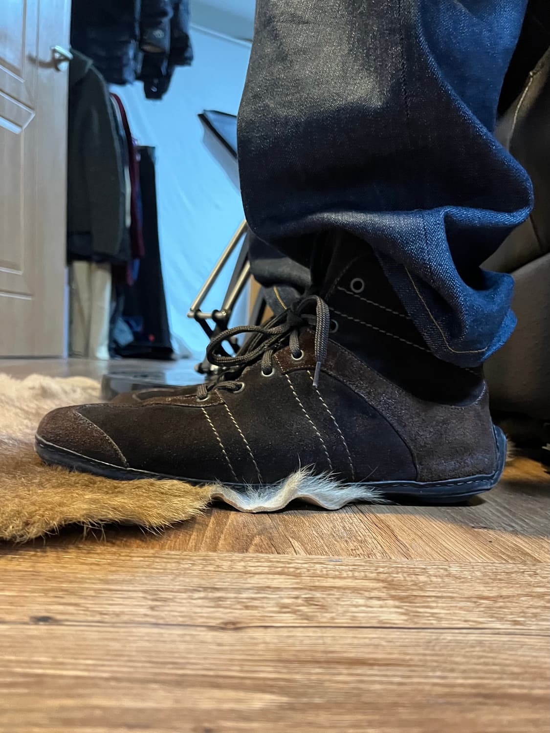 Ermenegildo Zegna 브라운 하이탑 레더 스니커즈 상품이미지2