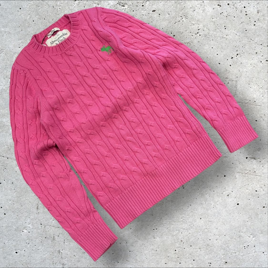 [M] 아베크롬비 핑크색 꽈배기 니트 스웨터 C209 상품이미지1