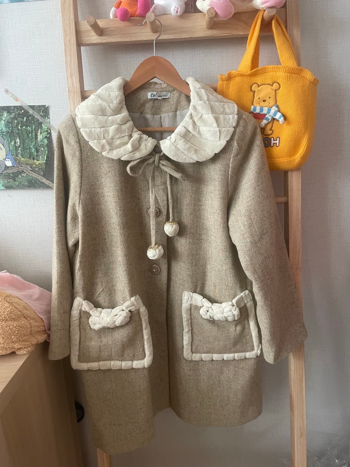 모리걸 빈티지 폼폼이 리본 울코트💛🎀 상품이미지2