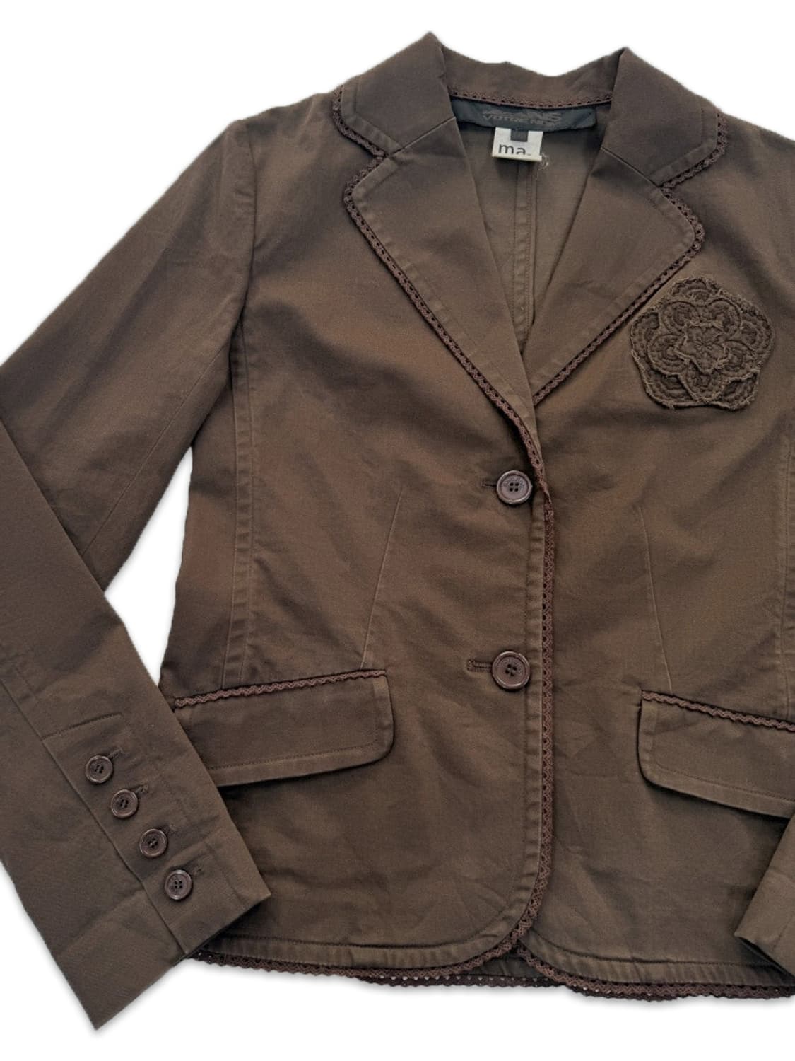 빈티지 jeans votre nom 브라운 모리 싱글 자켓 상품이미지4