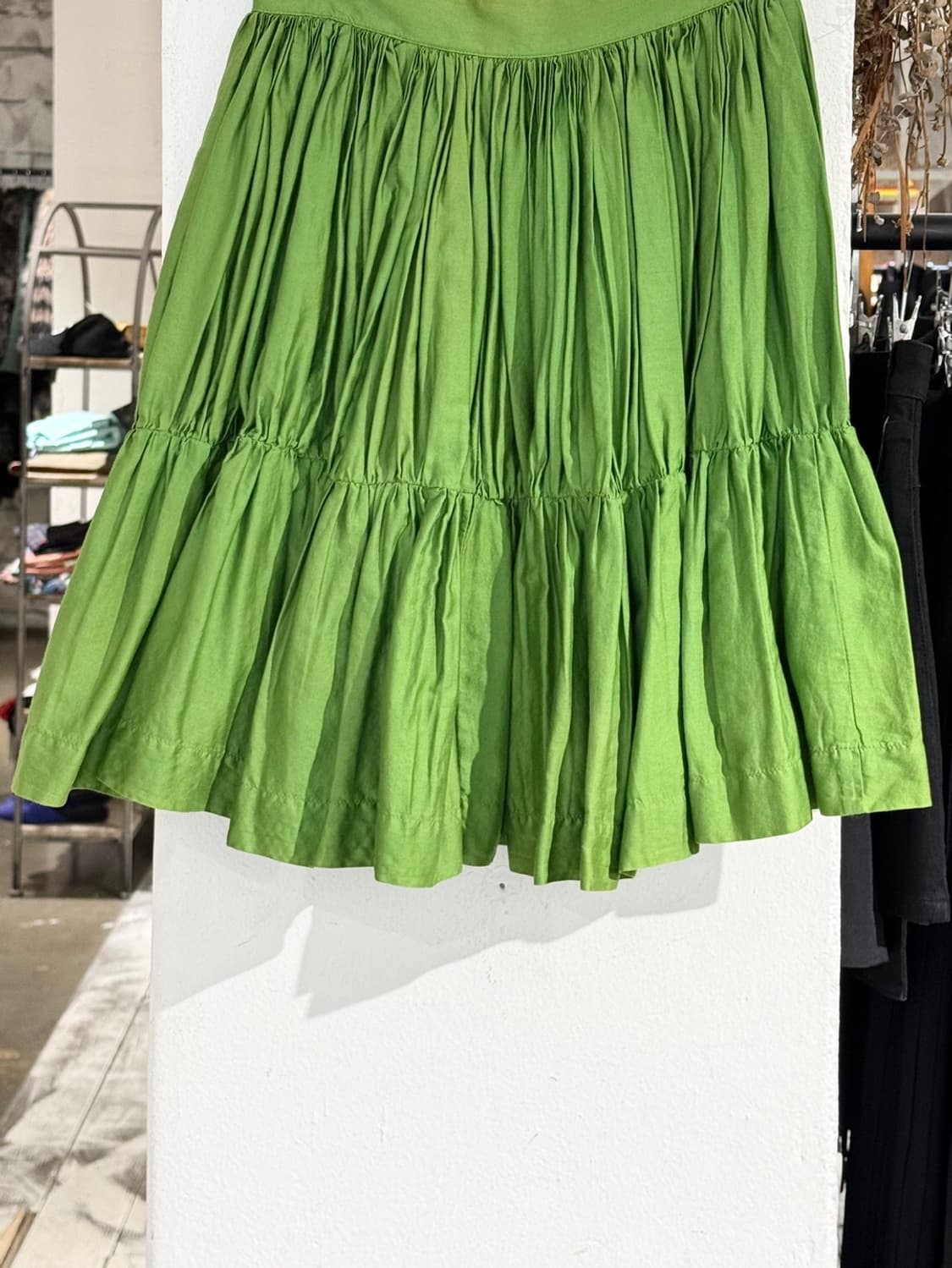 비비안웨스트우드 앵글로매니아 그린 티어드 개더 미디 스커트 상품이미지5