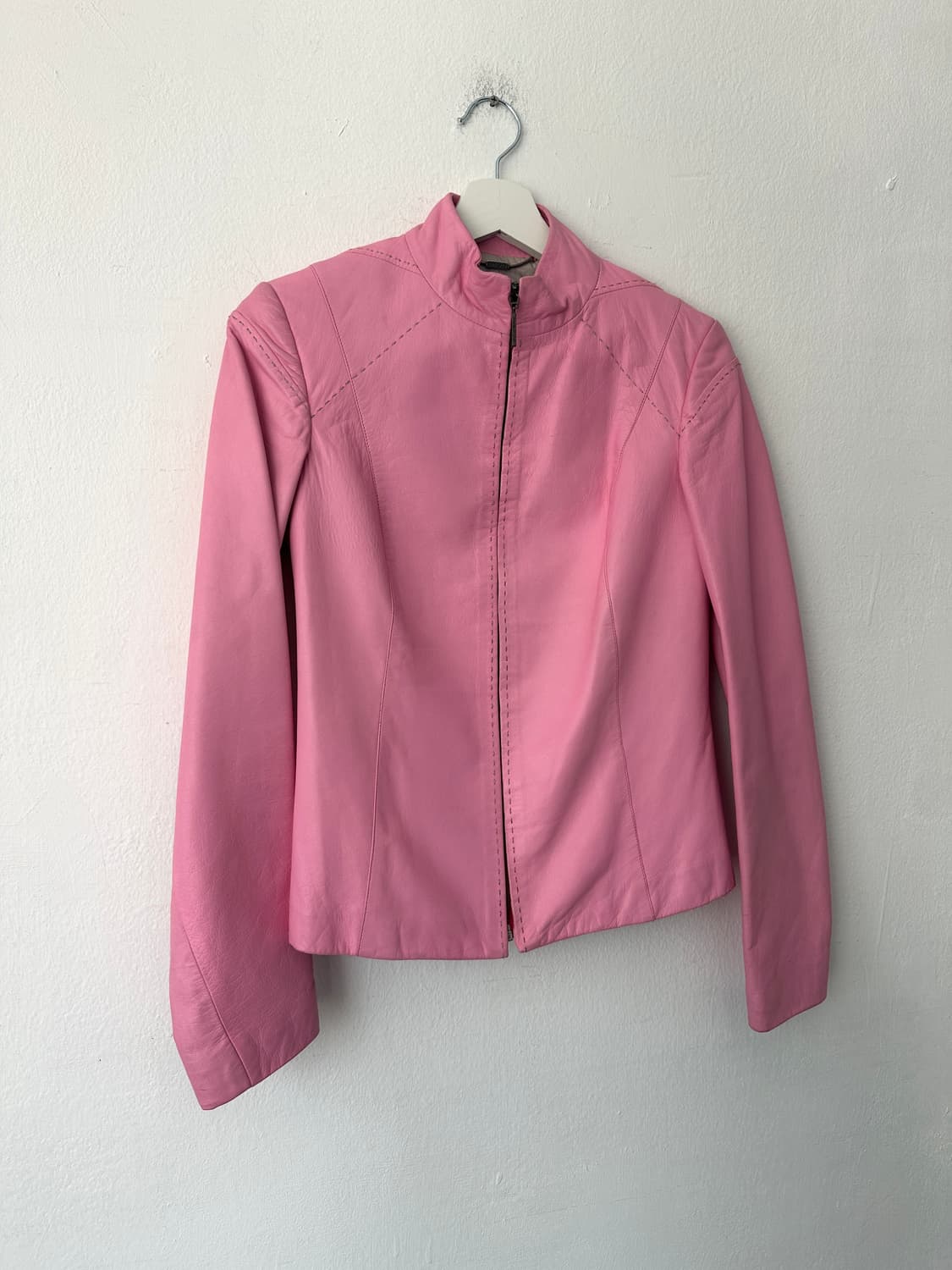 베르사체 베르수스 2000s 핑크 램스킨 레더 자켓 상품이미지4