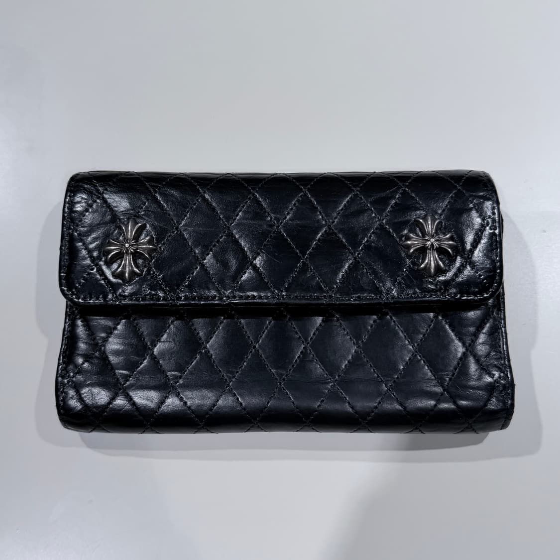 (B+/OS) / 크롬하츠 4 웨이브 퀄팅 레더 월렛 지갑 장지갑 상품이미지2