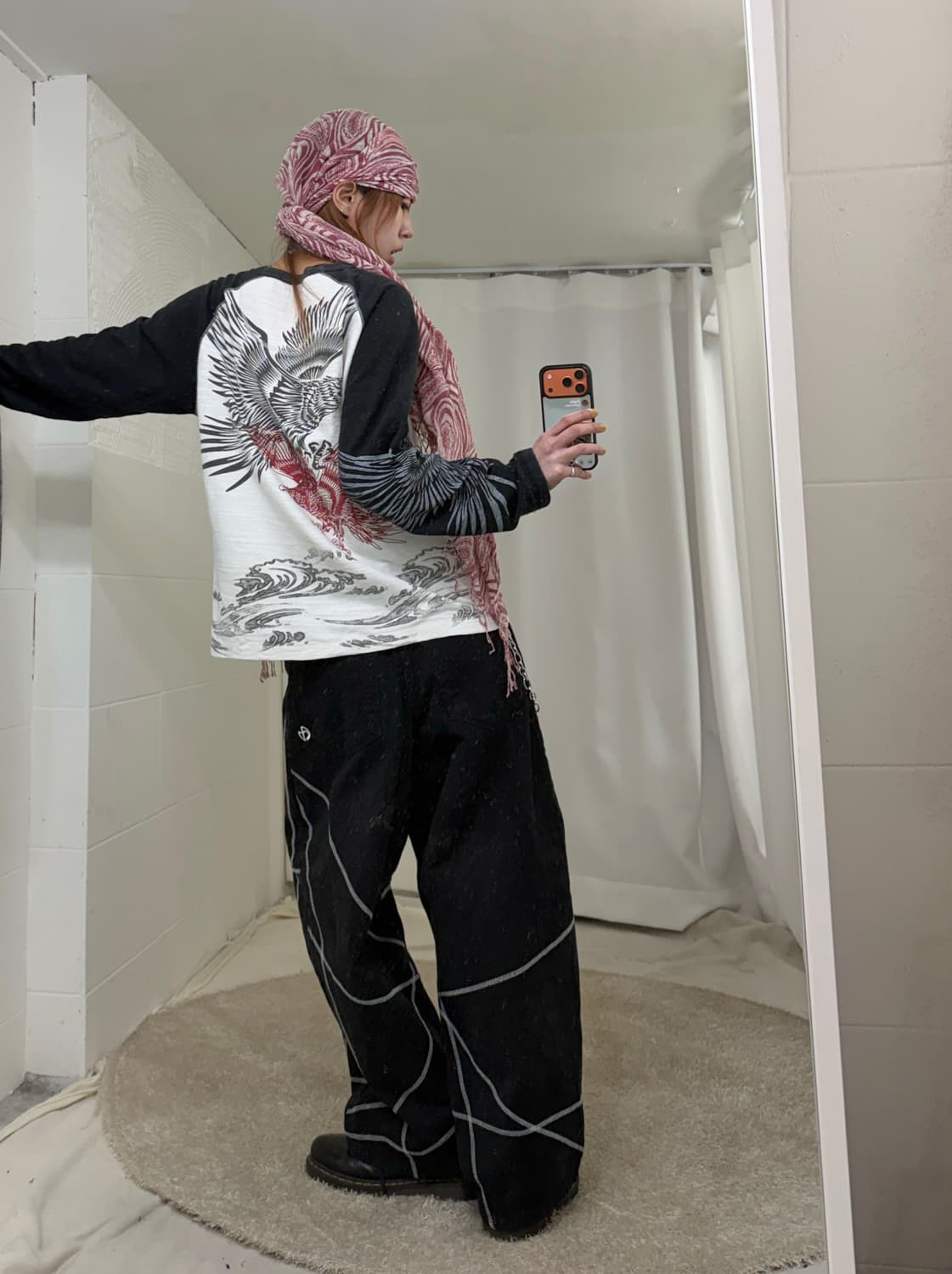 빈티지 오리엔탈 롱슬리브 그런지 스트릿 코디 세트 상품이미지3