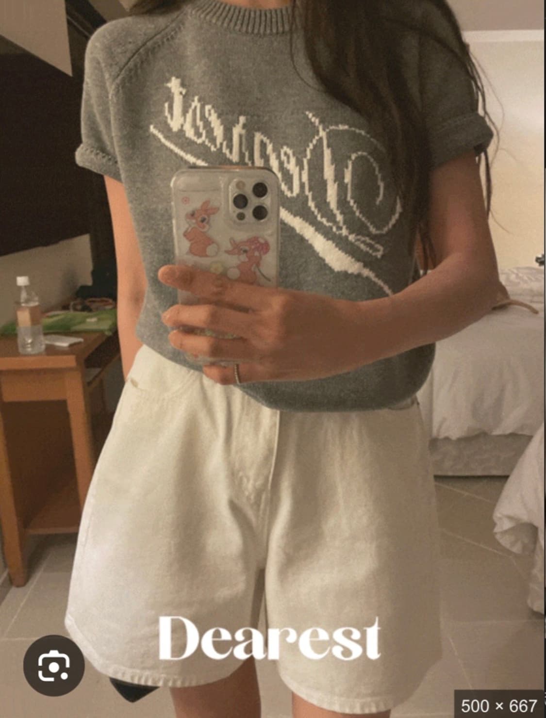 메이비베이비 디어리스트 Terrace 반팔 니트 그레이 상품이미지2