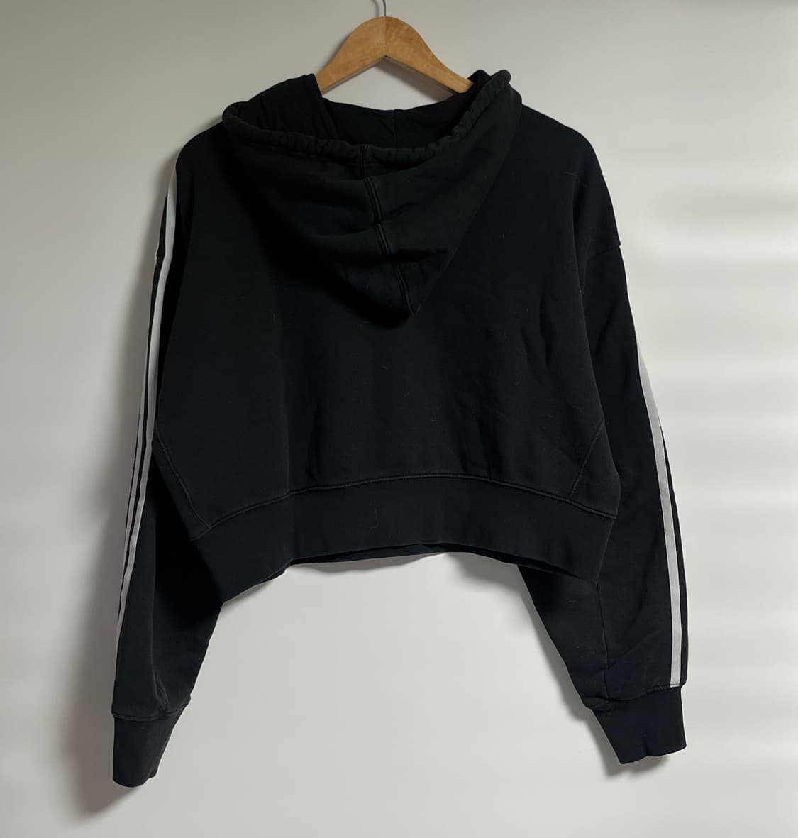아디다스 오버핏 크롭 삼선 후드티셔츠 후드티 S 상품이미지5