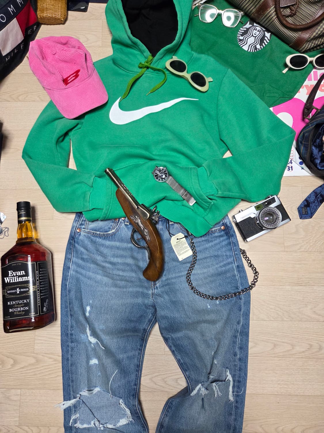 NIKE 스우시 후드 그린  상품이미지3