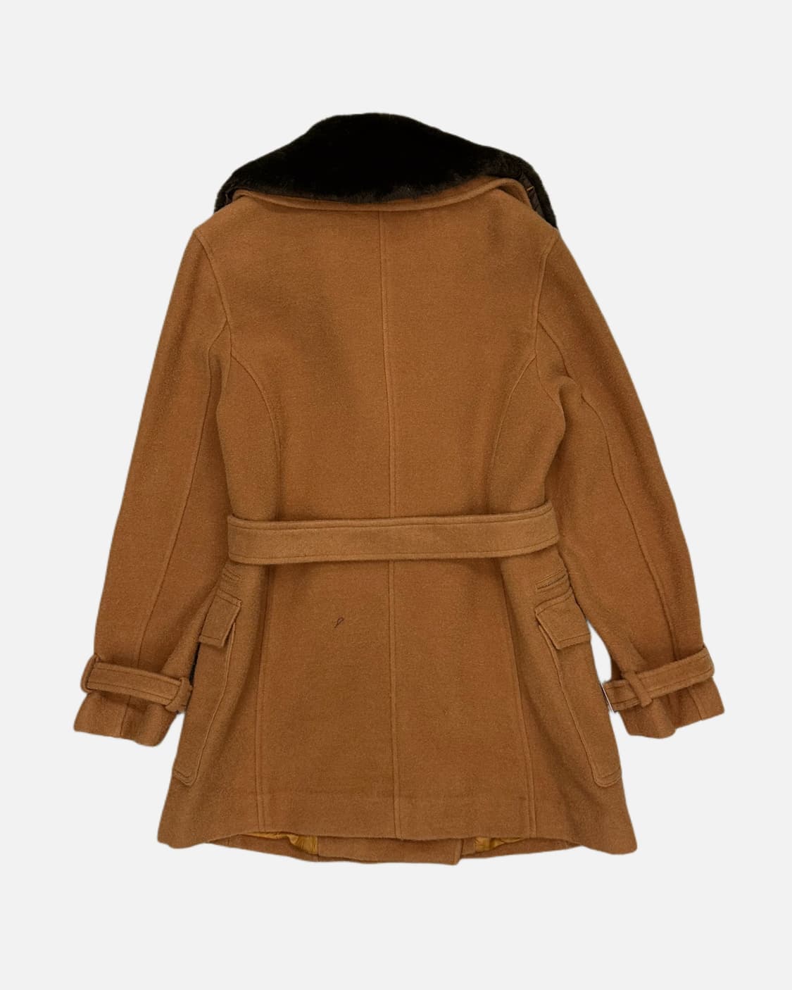 camel belted fur wool coat 상품이미지4