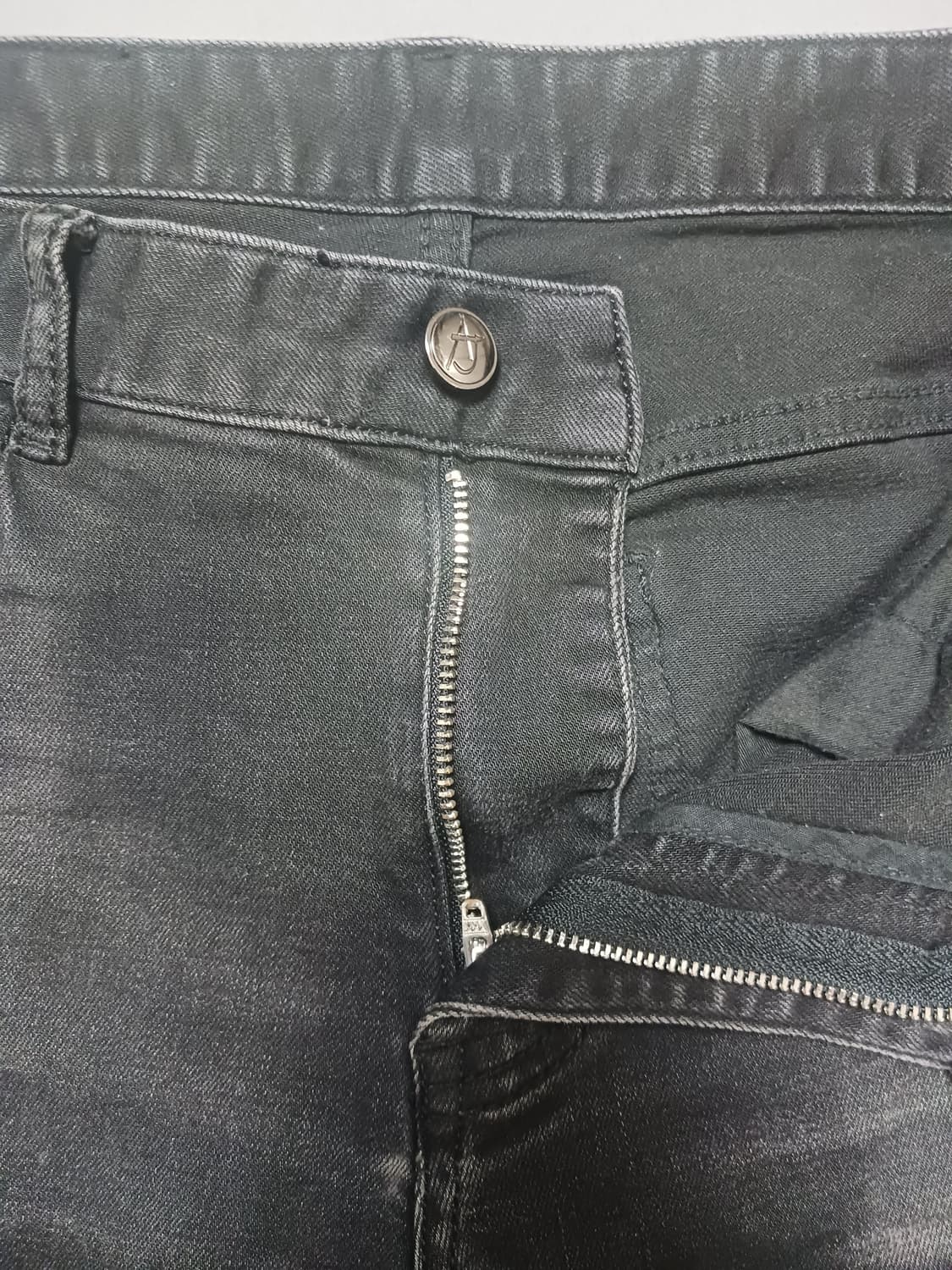 [32] 아르마니진스 데미지 슬림 블랙진 청바지 상품이미지6