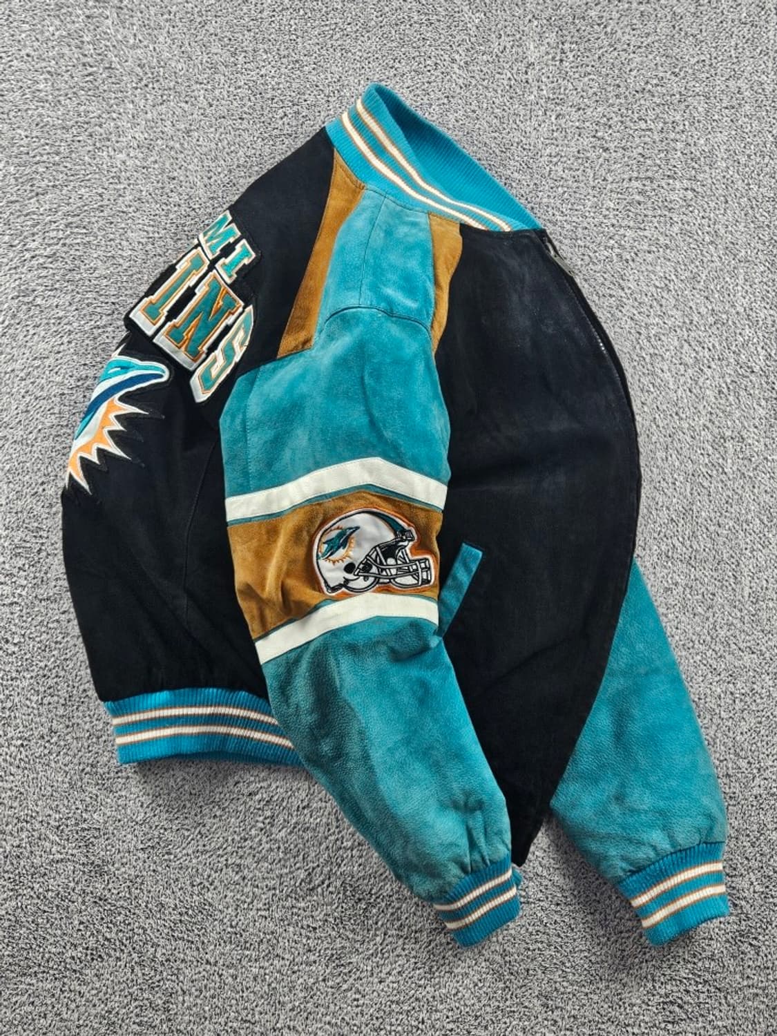 G-III 어패럴 마이애미 돌핀즈 가죽 바시티 자켓 ( M )/10926 상품이미지4