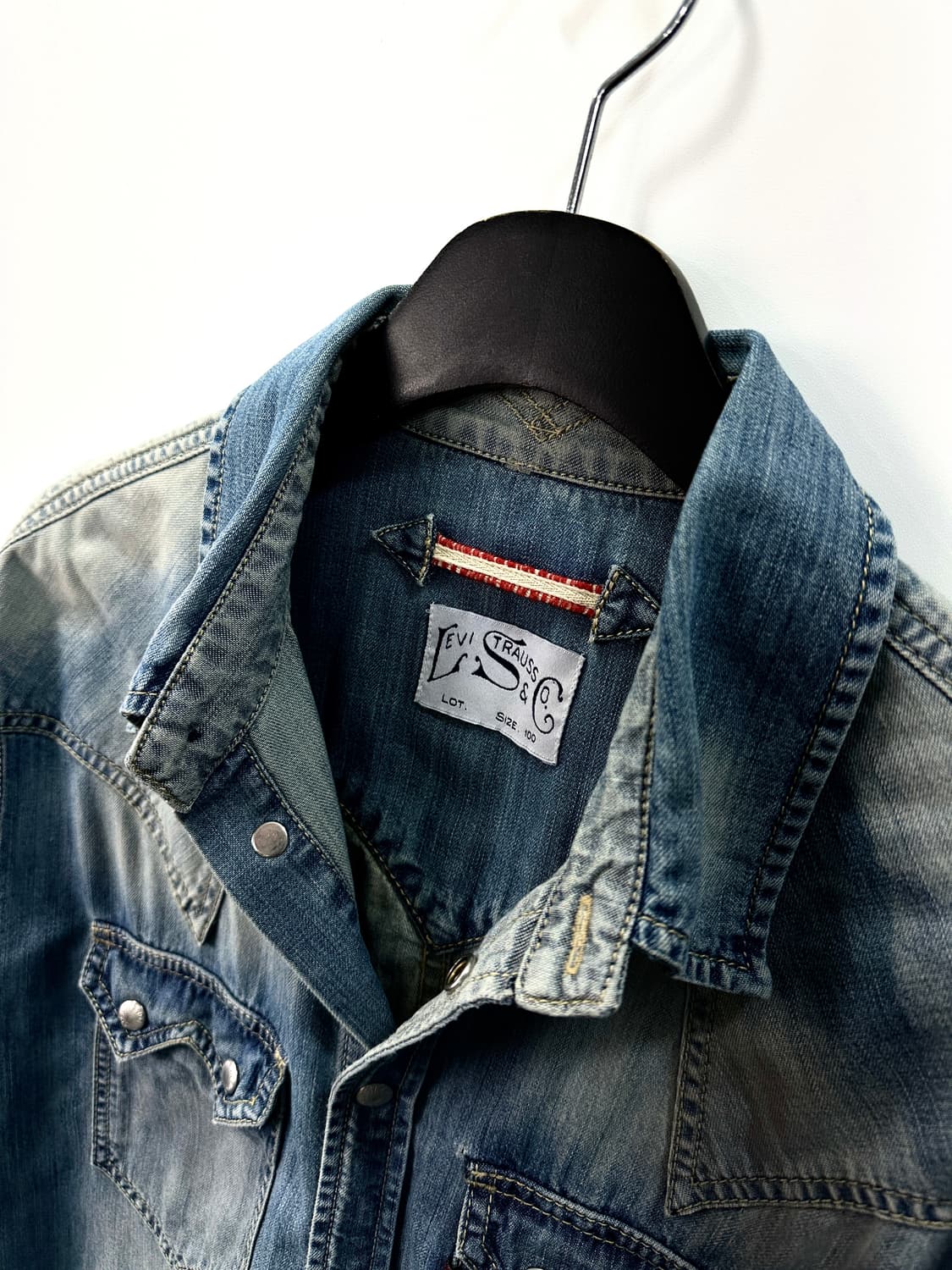 리바이스 빈티지 워싱 데님 웨스턴셔츠 M 상품이미지4