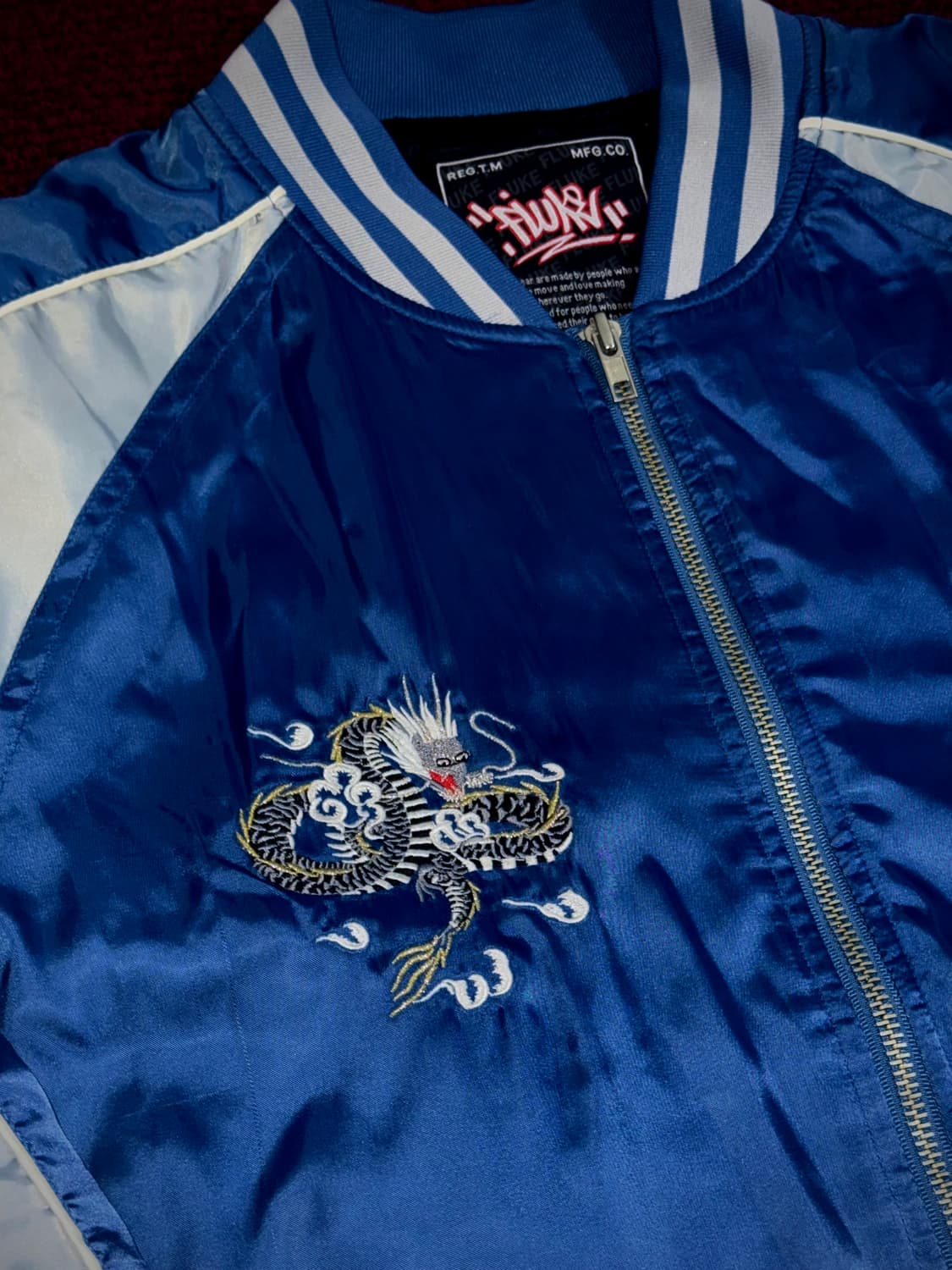 플루크 블루 드래곤 자수 스카잔 자켓 M 상품이미지2