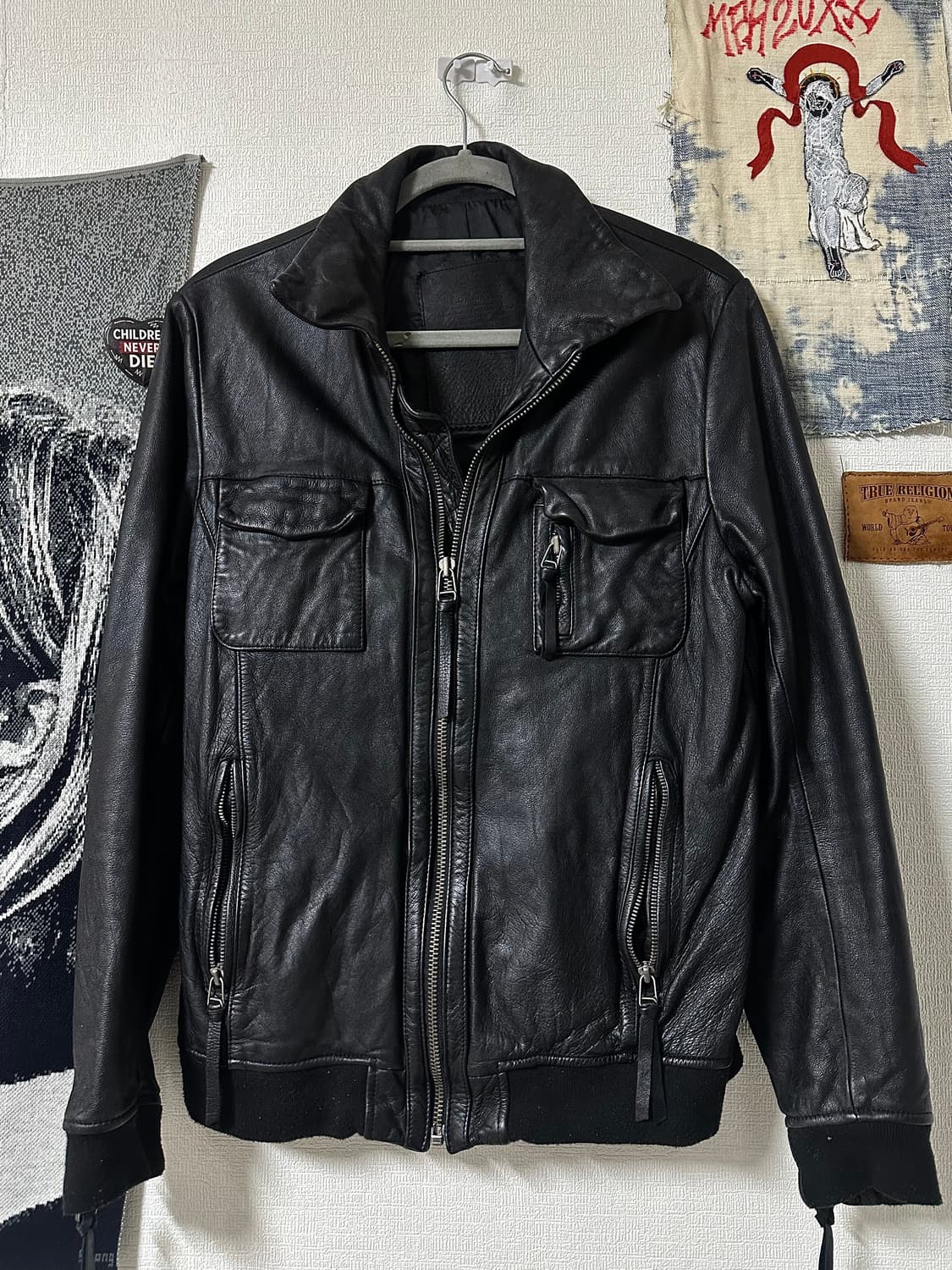 헤비 고트스킨 멀티포켓 레더 자켓 상품이미지1