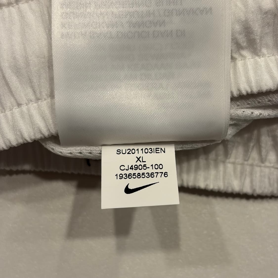 [XL] 나이키 더블 스우시 우븐 반바지 화이트 블랙 C456 상품이미지5
