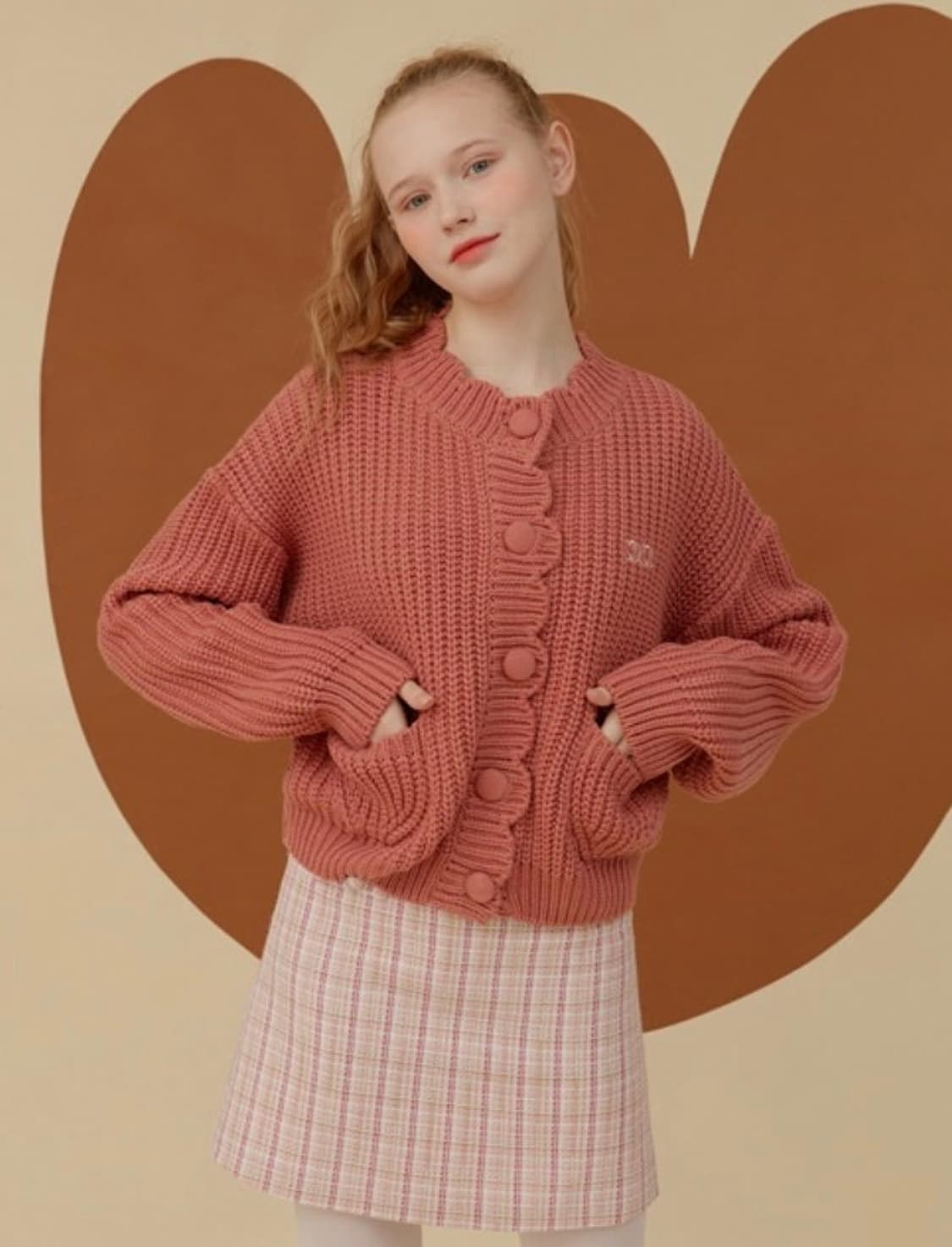 OiOi 오아이오아이 컬렉션 라운드 커브 퍼프 가디건 상품이미지1