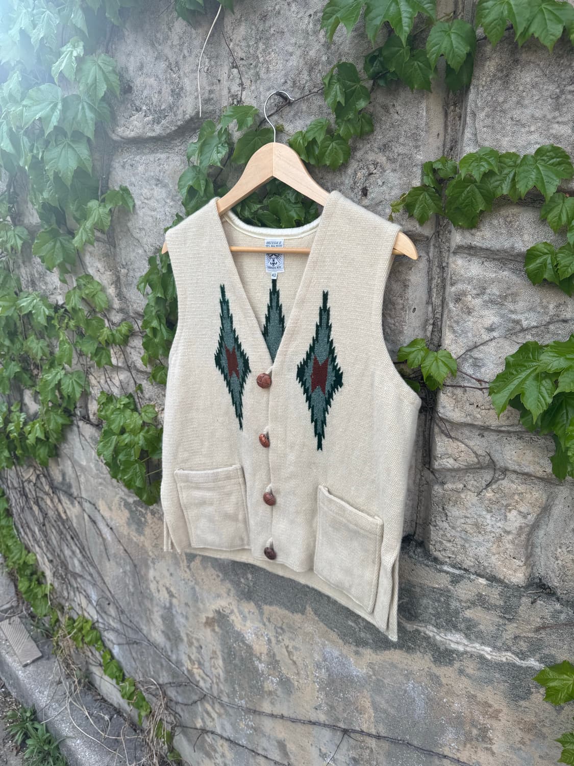 오르테가 핸드 우븐 울 네이티브 아메리칸 웨스턴 치마요 베스트 조끼 상품이미지3