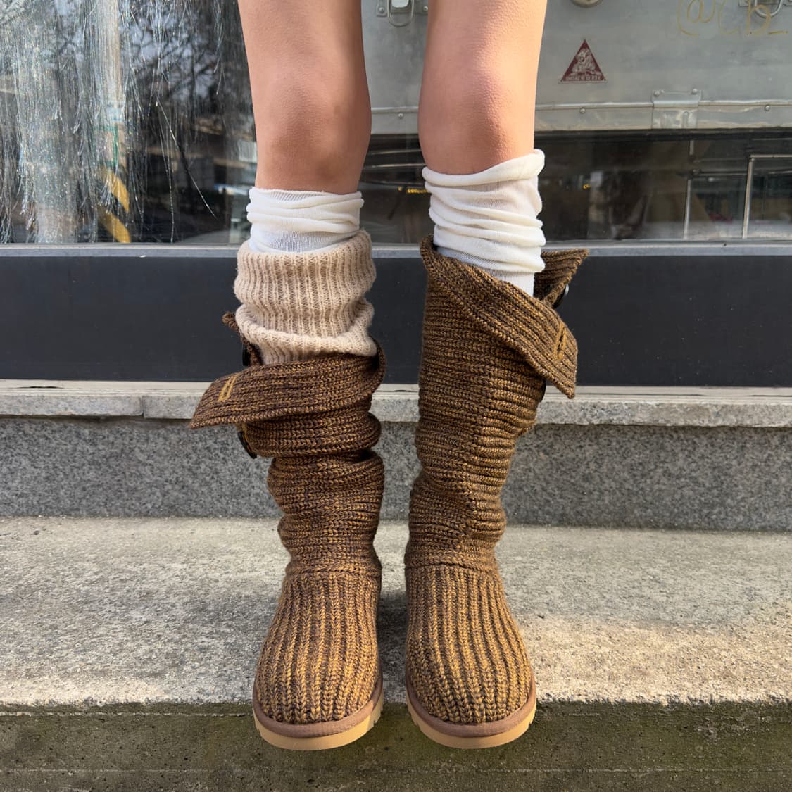 2000s 브라운 어그 카디 니트 부츠 상품이미지4