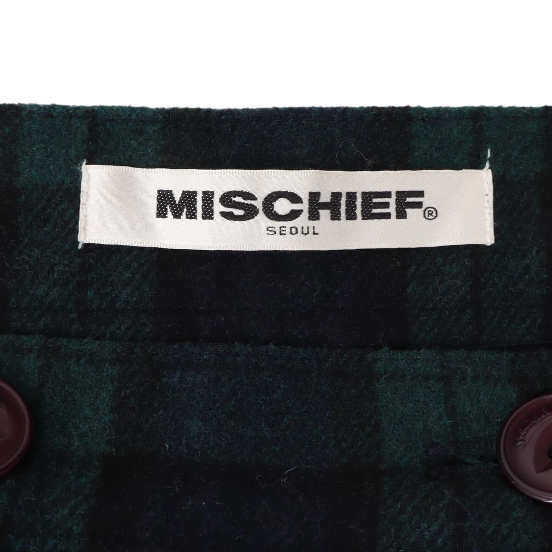 미스치프 그린 울 체크 미니스커트 상품이미지7