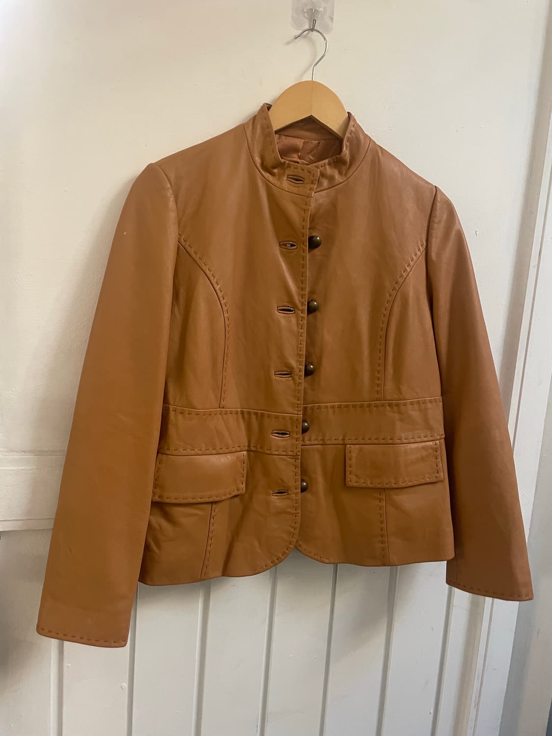 일본 빈티지 스티치 레더 자켓 상품이미지3