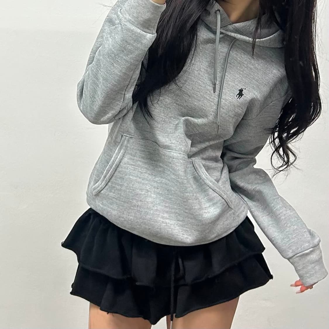 폴로 랄프로렌 신형 라벨 그레이 스웨트셔츠 후드티(M) 상품이미지3