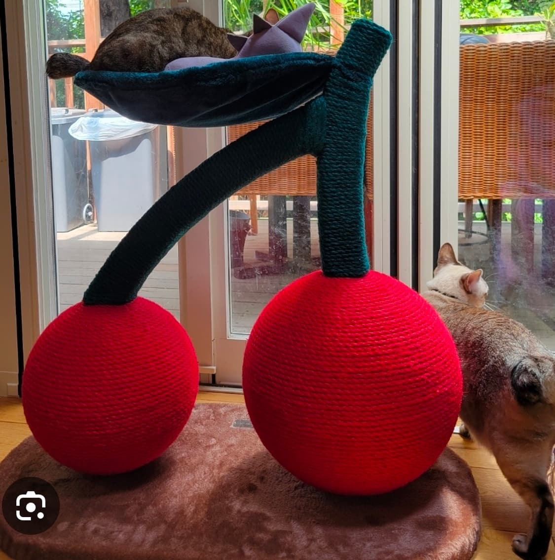 베트레스카 체리 캣타워 스크래처 해먹형 레드/그린 상품이미지4