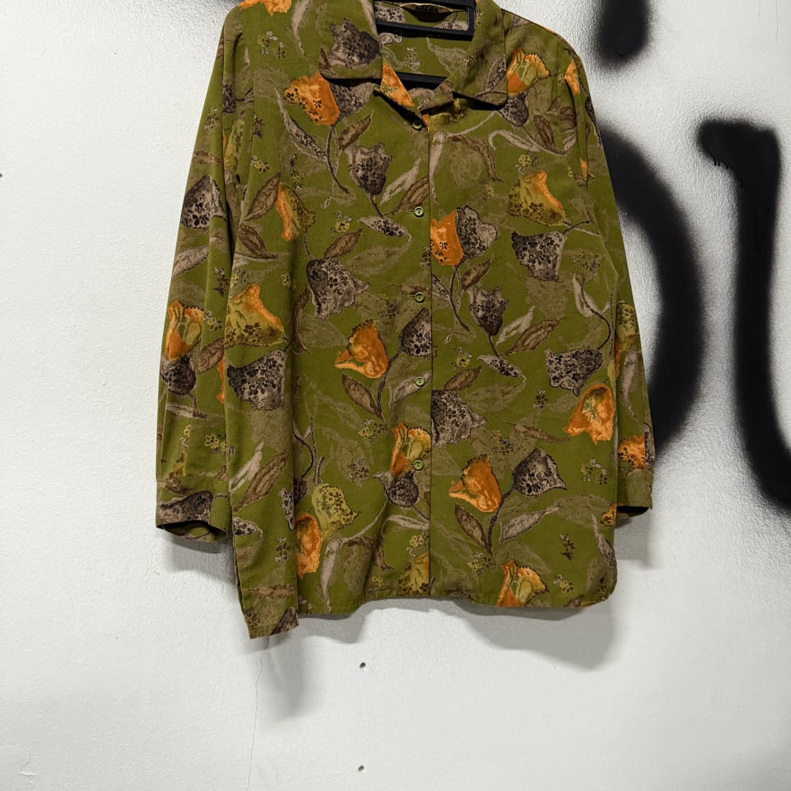 VTG 빈티지 빅 플라워 패턴 셔츠 블라우스 상품이미지4