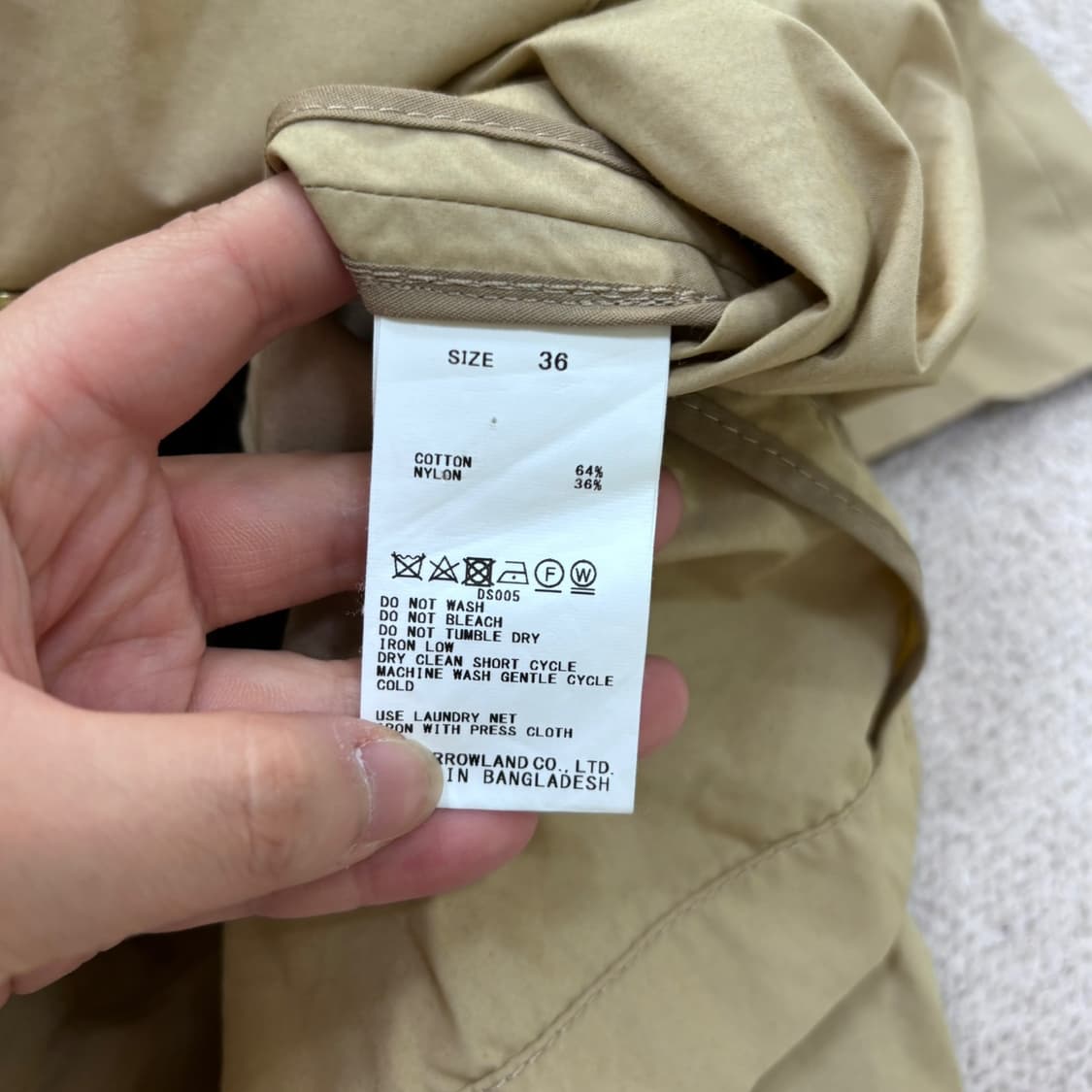36 빈티지 여성 베이지 후드 트렌치 코트 0623E 상품이미지3