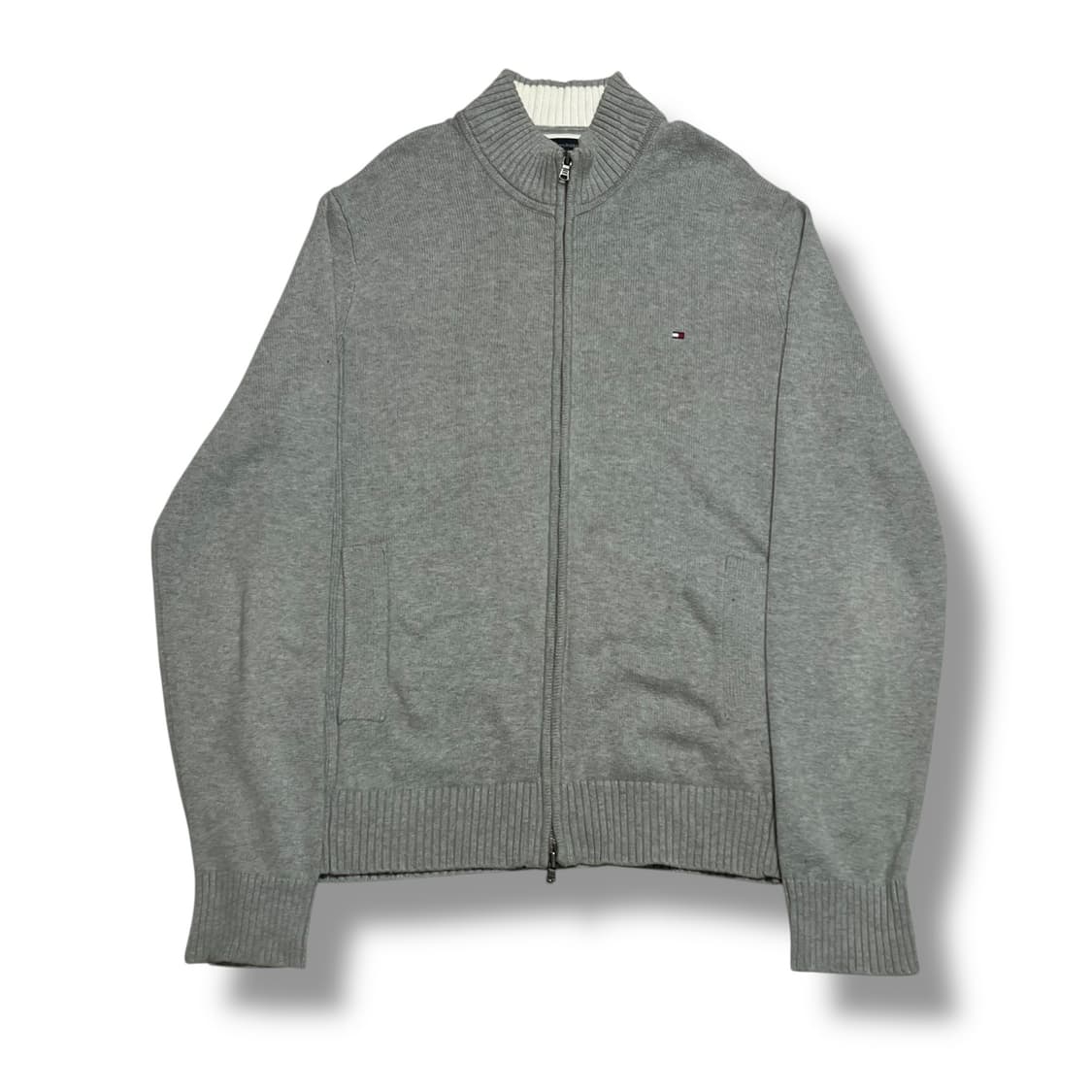Tommy Hilfiger 그레이 반폴라 니트집업 상품이미지1