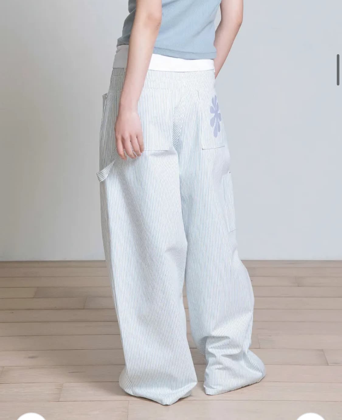 오피쉬 로고 스트라이프 워크 팬츠 화이트 1사이즈 상품이미지4