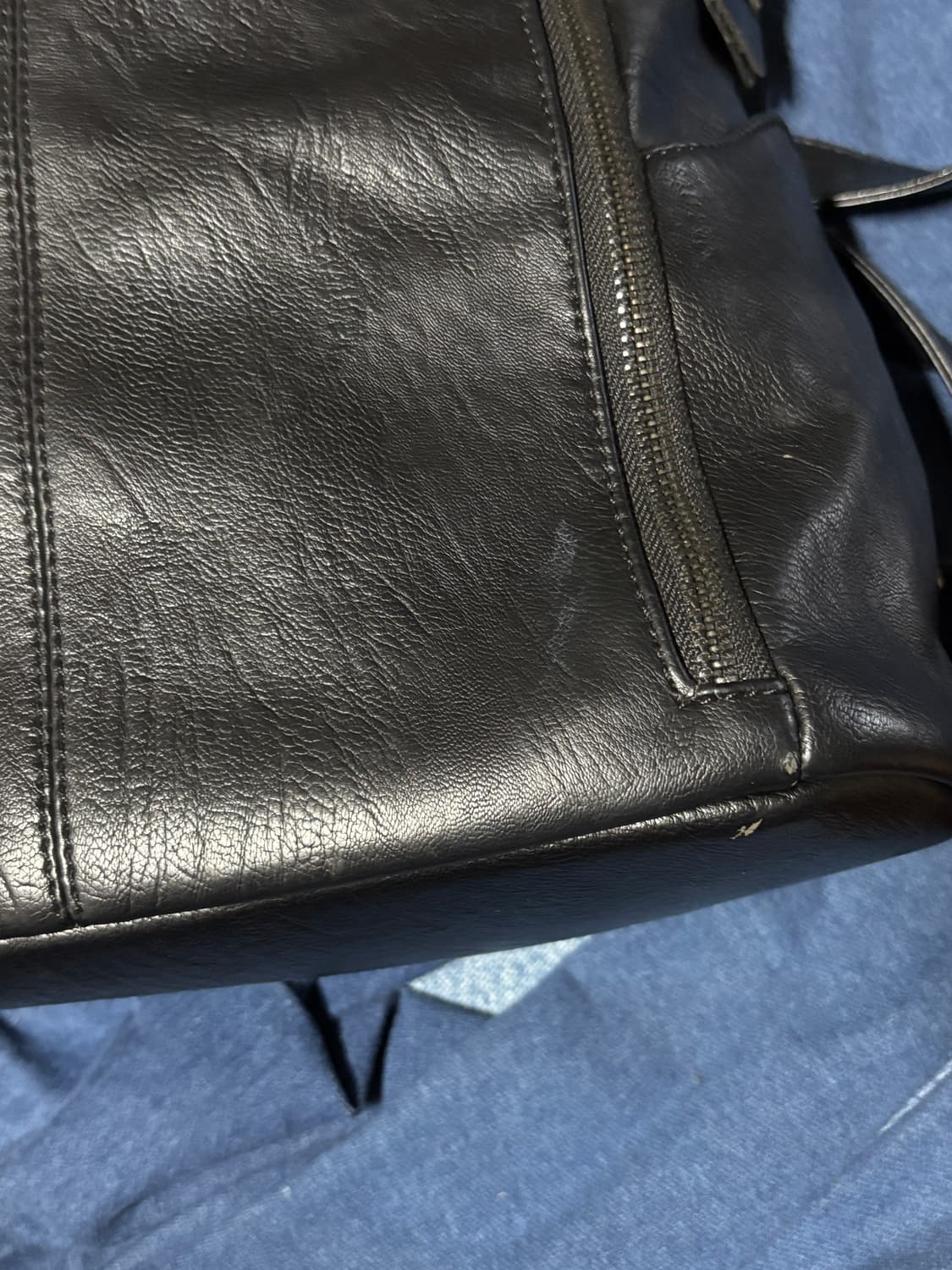 basic black leather back pack 상품이미지10