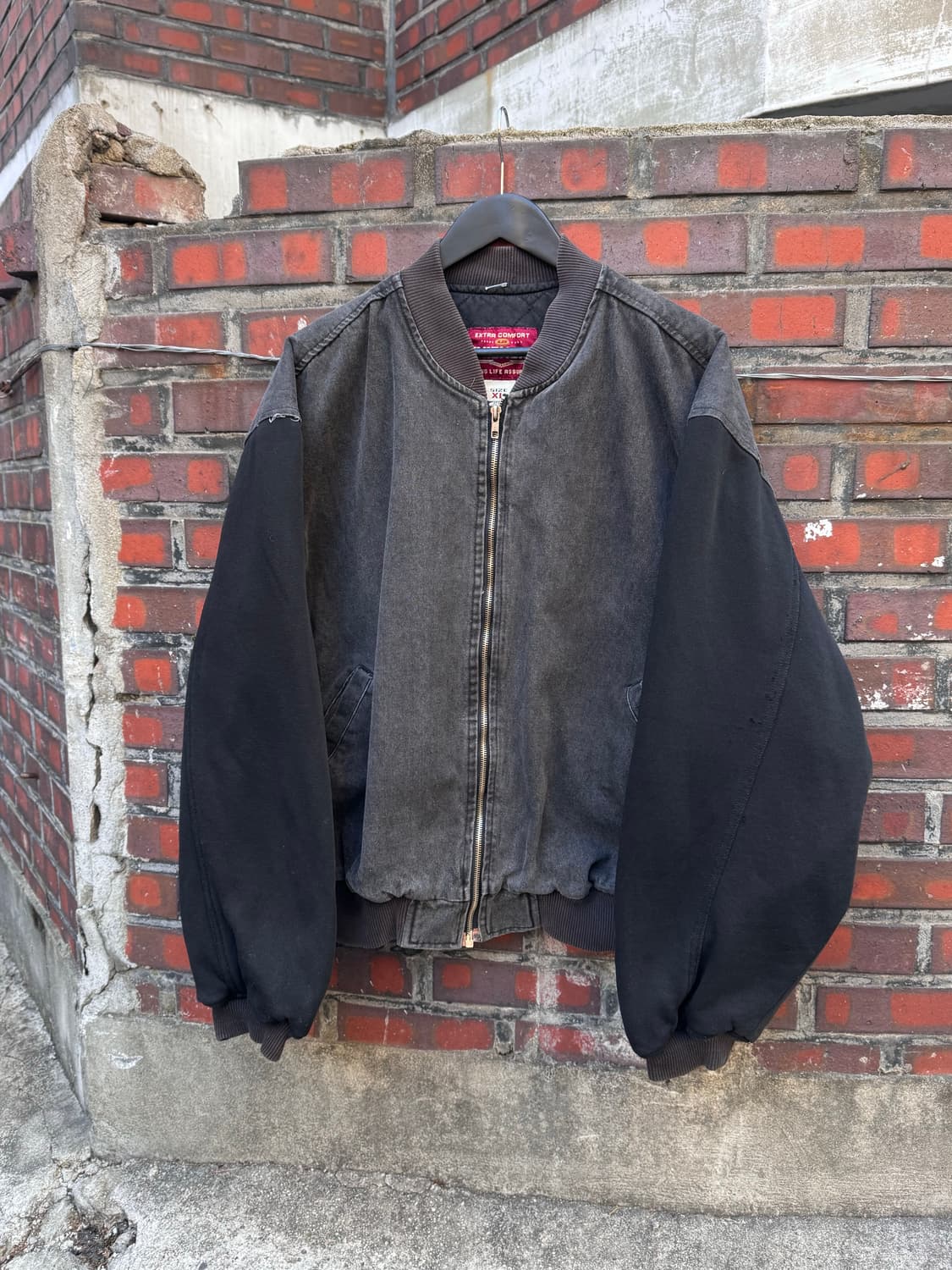 90s 유니온베이 레터링 코튼 바시티 자켓 상품이미지3