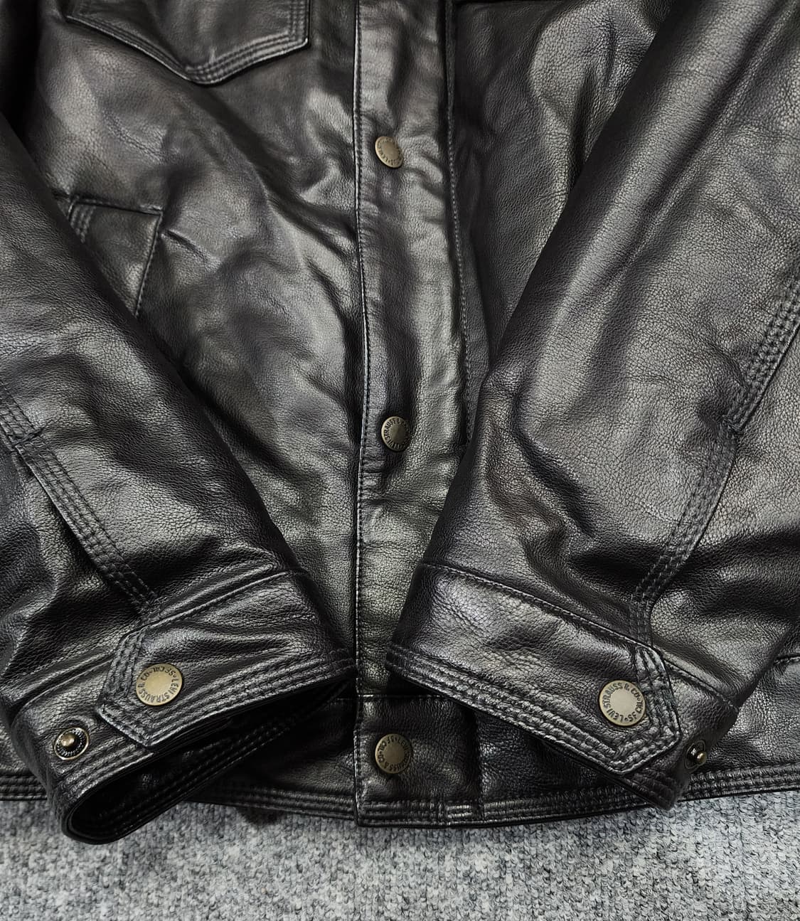 리바이스 쉐르파 트러커 레더 자켓 비건 가죽 자켓 S 상품이미지5
