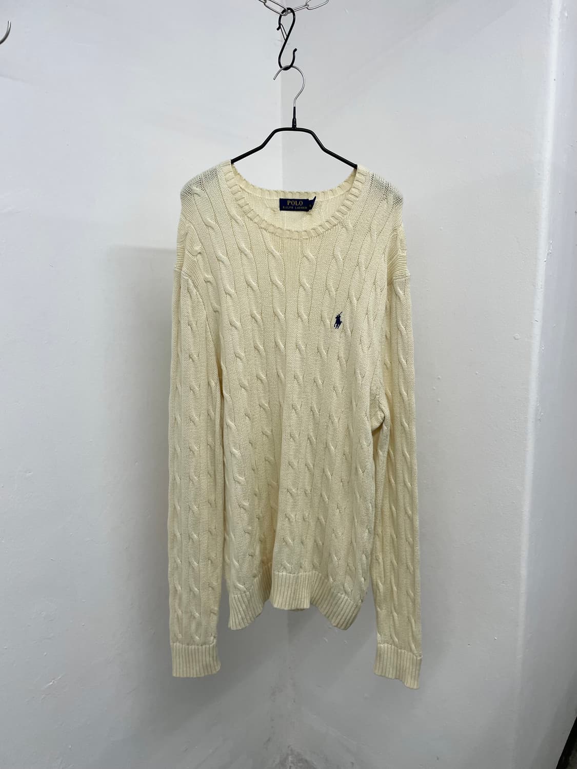 폴로 아이보리 포니 케이블 니트 상품이미지4