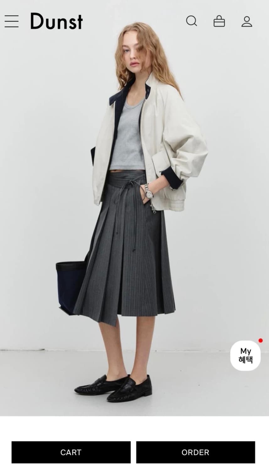 던스트 모던 해링턴 자켓 크림 S 상품이미지3