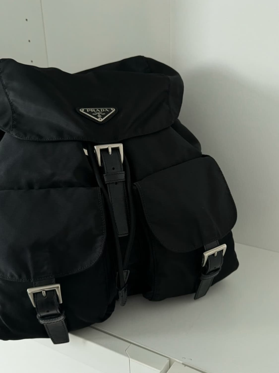 프라다 리나일론 백팩 (m) 블랙 -정품 상품이미지8
